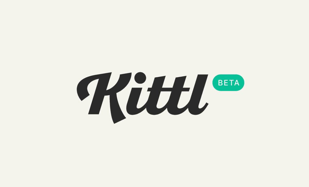 Logo of Kittl in bold black font with BETA in a green oval on a light cream background.